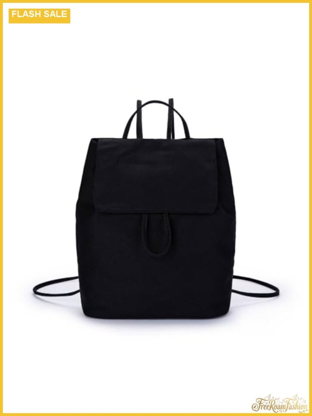 Women's Canvas Rucksack Backpack with Drawstring and Magnetic Closure